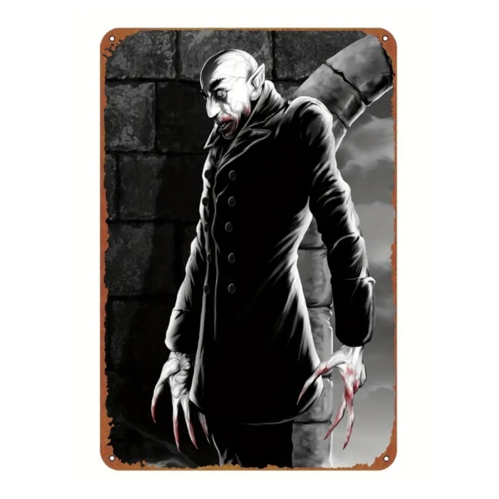 Nosferatu Black & White Print W/ Red Accent Tin